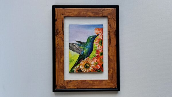 Pintura acrílica de colibrí - Imagen 2