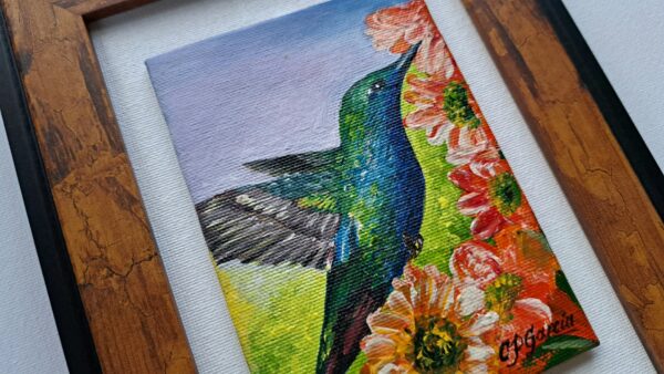 Pintura acrílica de colibrí - Imagen 4