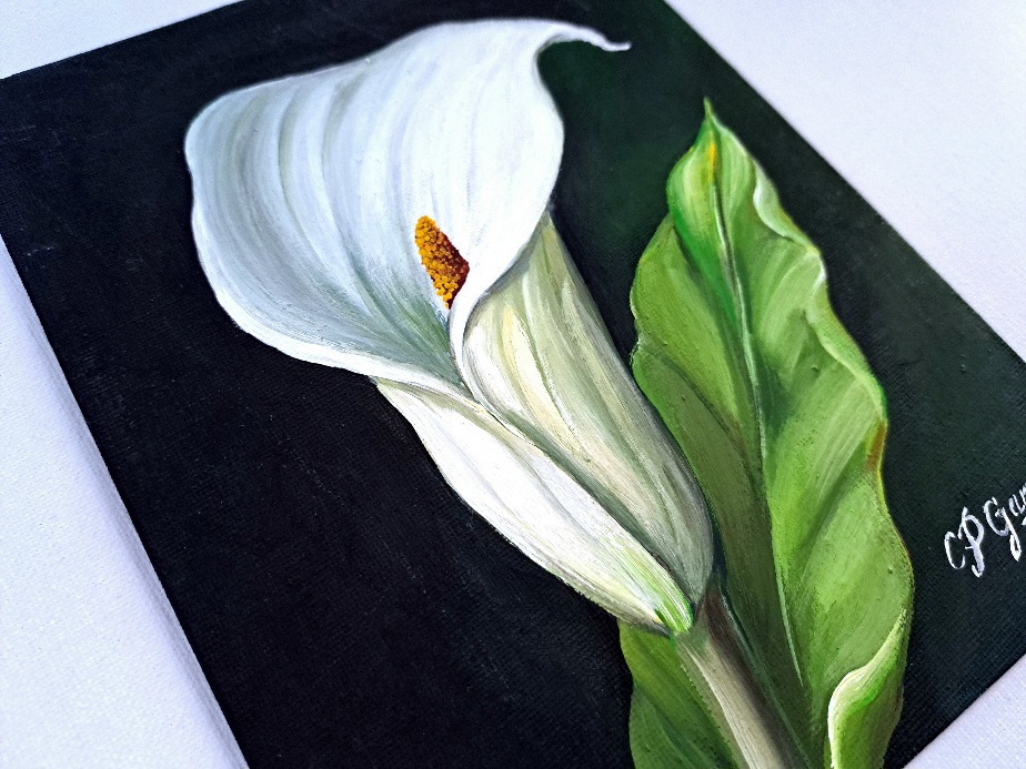 Pintura acrílica de cala blanca. - Imagen 2