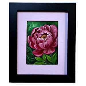 Pintura decorativa de Peonía rosa.