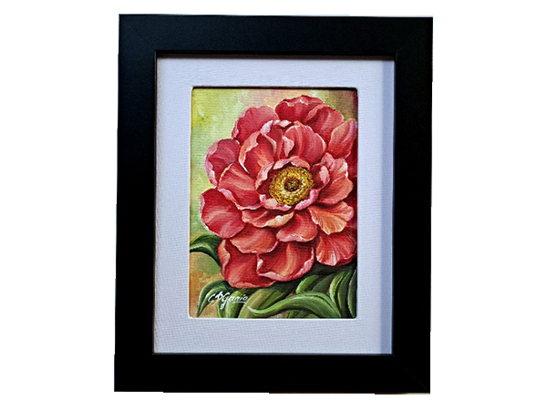 Pintura acrílica de flores.