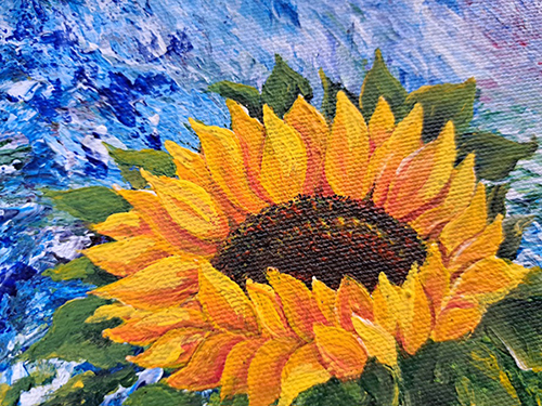 Pintura decorativa de girasol. - Imagen 3